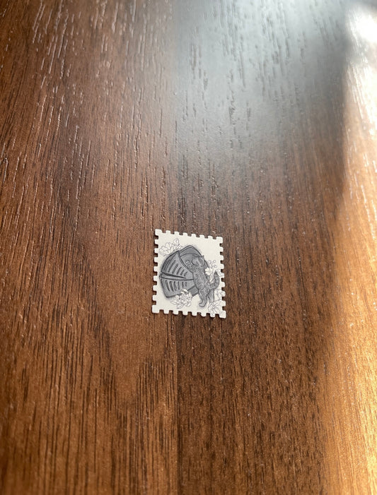 Knight Helmet & Kitten Stamp Sticker