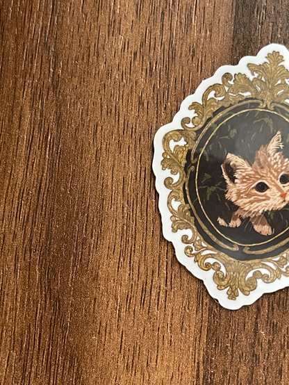 Hidden Cat Glossy Vinyl Sticker